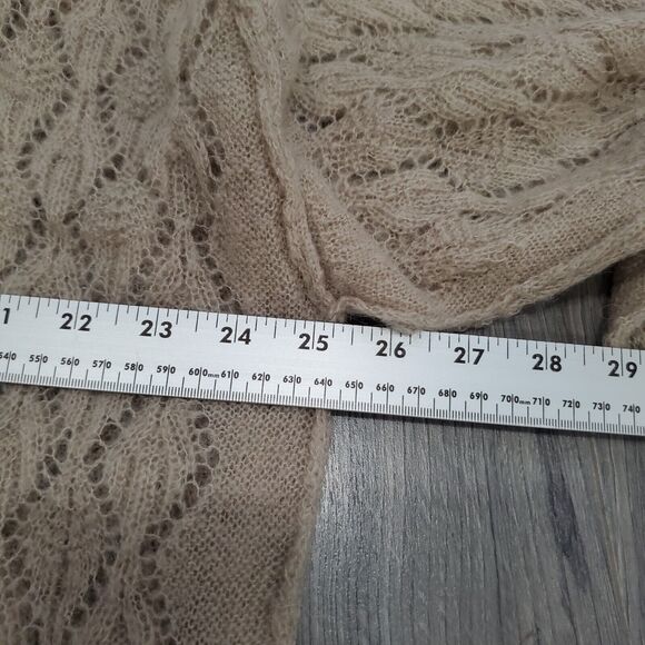 Free People Sweater Medium Delicate Pointelle Knit Wool Alpaca Feminine V Neck - Picture 4 of 8